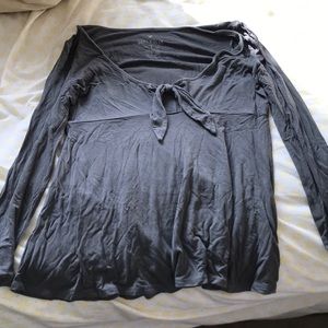 Gray quarter length sleeved top from AE!